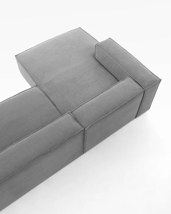 Sofá Blok 3 plazas chaise longue izquierdo pana gris 330 cm en Gris - Sillones y sofás, Uruguay | Kavehome, vista 3