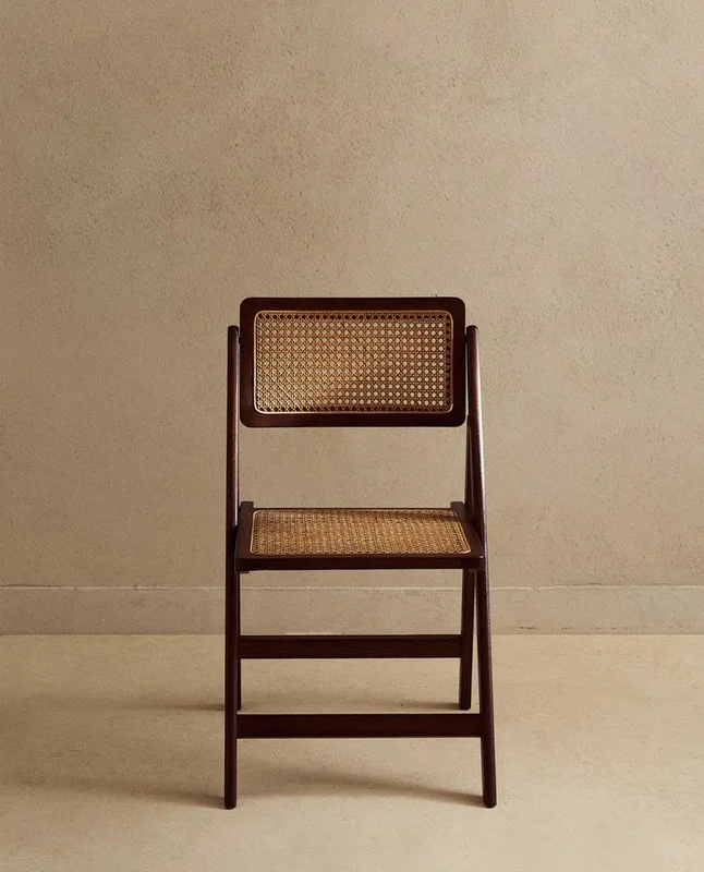 SILLA PLEGABLE MADERA Y RATÁN en Marrón - Sillas, Uruguay | Zara Home, vista 8