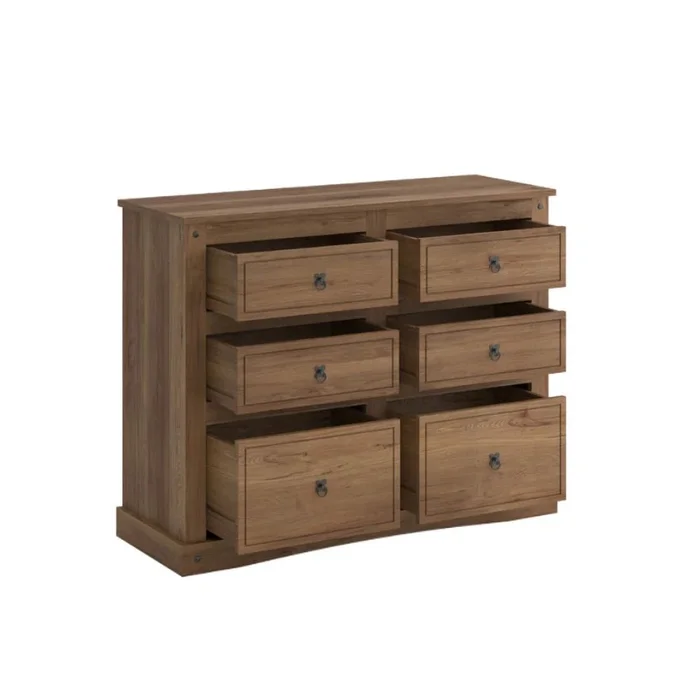 Comoda 6 Cajones Línea Monterrey - Nogal en Marrón - Cómodas, Uruguay | Ecowood, vista 3