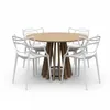 Juego de Comedor Mesa Redonda Pipa 110 cm + 4 Sillas Allegras - Olmo / Blanco - Sillas, Uruguay | Berna home, vista 1 de 2