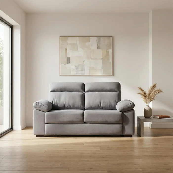 Sofá Owen - Tela Microfibra - 2 cuerpos - 12091 (Gris) en Gris - Sillones y sofás, Uruguay | NYR, vista 2