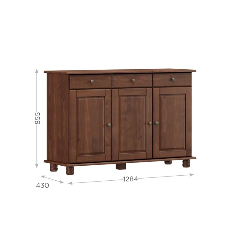 BARGUE?O RUBI 3 PUERTAS 3 CAJONES CAFE 8927 WN - Muebles para TV, Uruguay | Rosas Hermanos, vista 3