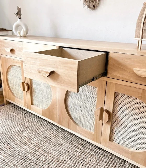 Aparador alacena con esterilla natural en Madera natural - Aparadores y recibidores, Uruguay | Decoramuss, vista 4