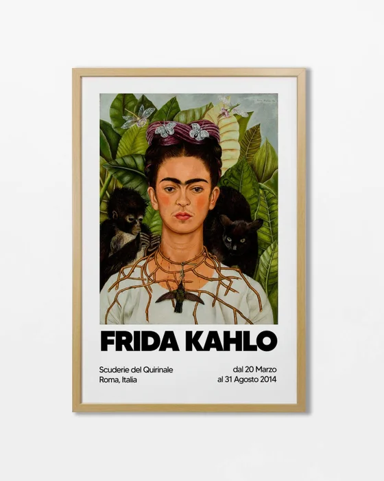 Frida Kahlo - Autorretrato con collar de espinas en Multicolor - Láminas, Uruguay | La Cuadrería