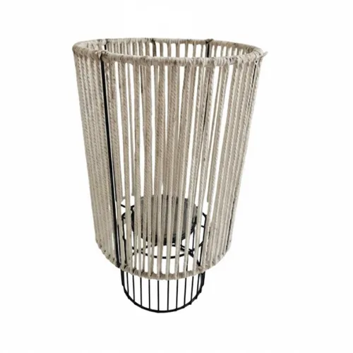 FANAL CILINDRICO METAL/CUERDA D21x37CM - Jarrones, Uruguay | Decohogar