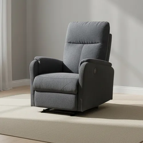 Sofá Reclinable Elétrico 1 Cuerpo Tela Gris Homero en Gris - Sillones y sofás, Uruguay | Divino