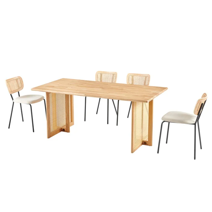 Silla De Comedor Rattan-y-metal Natural-beige Brisa en Madera natural - Sillas, Uruguay | Divino, vista 2