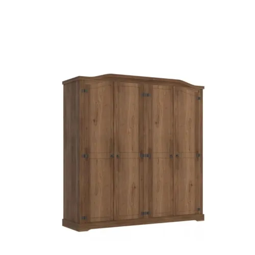 Ropero Madera 4 Puertas Nogal Curvo Rustico en Marrón - Roperos y placares, Uruguay | Albanés