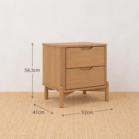 Mesa De Luz Nest 2 Cajones Tauri en Madera natural - Mesas de luz, Uruguay | Aihaus, vista 2