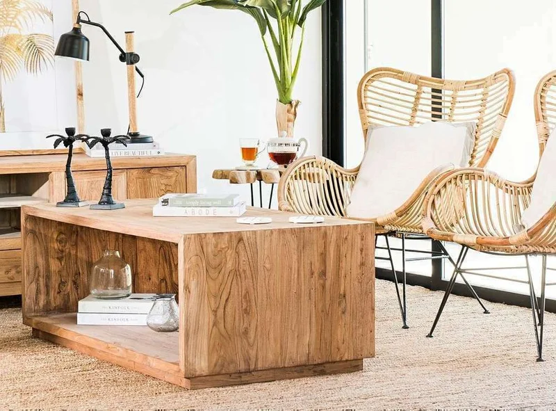 MESA CUBO - 1.20 X 0.65 en Madera natural - Mesas de living, Uruguay | La Iberica, vista 15
