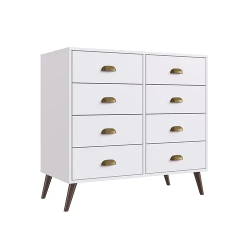 Comodas Cajoneras 8 Cajones Living Dormitorio Compacta en Blanco, Uruguay | Lais Muebles