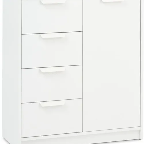 Cómoda JENSLEV 4 cajones 1 puerta blanco en Blanco - Cómodas, Uruguay | JYSK