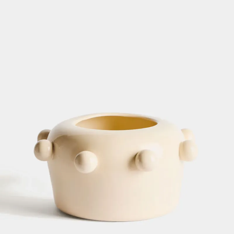 Jarrón Odra de cerámica crudo acabado brillante 17 cm en Beige - Jarrones, Uruguay | Kavehome