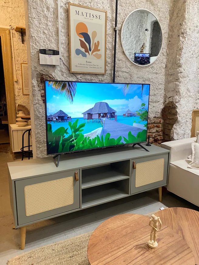 Rack TV Praga con tela 140 cm - Verde - Muebles para TV, Uruguay | Berna home, vista 2