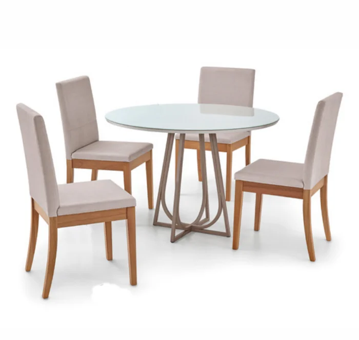 MESA COMEDOR REDONDA - TAPA MADERA CLARA - BASE IZA en Madera natural - Mesas de comedor, Uruguay | Champagne Home, vista 2