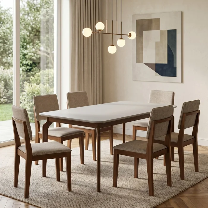 Juego de comedor ametista 6 sillas - Moderna Hogar - Mesas de comedor, Uruguay | Moderna Hogar