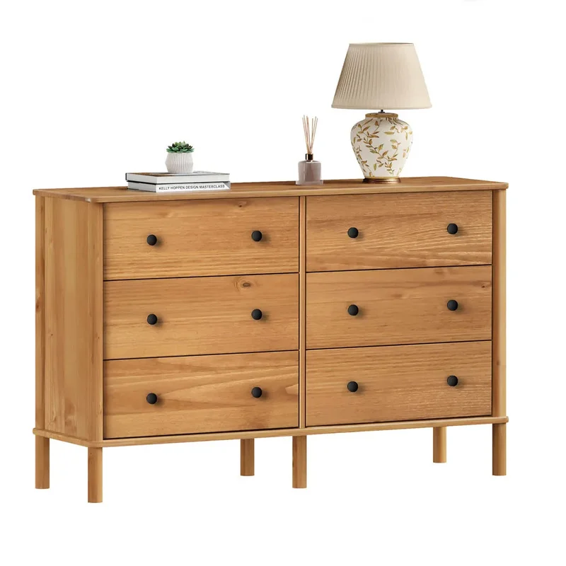 Comoda Apama 130CM 6 Cajones - Madera Maciza en Madera natural - Cómodas, Uruguay | Balton, vista 9