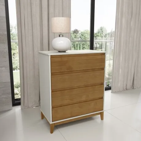 Cómoda Prata Blanca Y Natural (ref. 2801 - Mesas de luz, Uruguay | Aihaus