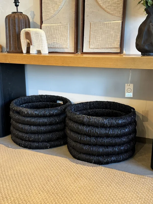 CANASTO CRAFTS TRENZADO ESPIRAL NEGRO en Negro - Canastos, Uruguay | Masinfinito Casa, vista 3