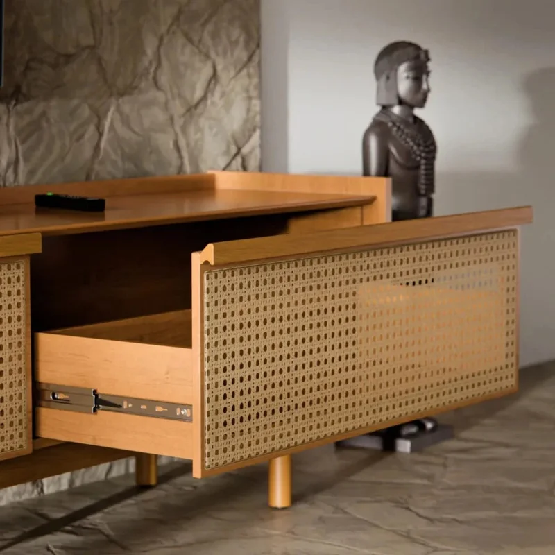 Rack de TV Dune Rattan 2.2 - Línea Nevada - Marrón en Madera natural - Muebles para TV, Uruguay | Ecowood, vista 3