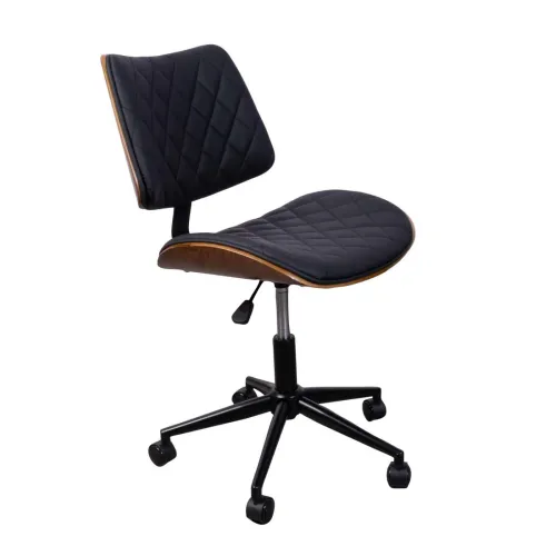 Asiento Oficina Madera-y-pu Negro Elegant en Negro - Escritorios y sillas de escritorio, Uruguay | Divino