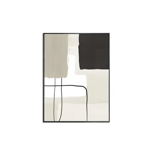 CUADRO CANVAS 30x40 MARCO ABSTRACTO BEIGE NEGRO 1 en Multicolor - Decoración de pared, Uruguay | Koz