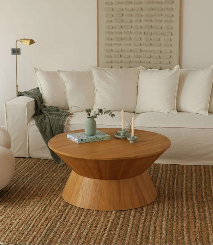 MESA RONDA TEKA D100 en Madera natural, Uruguay | Masinfinito Casa, vista 2