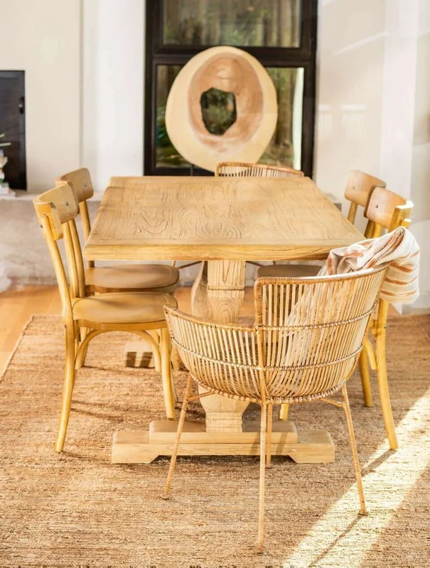 MESA COMEDOR DE OLMO ISABEL - 1.60 X 0.90 MTS en Madera natural - Mesas de comedor, Uruguay | La Iberica, vista 8