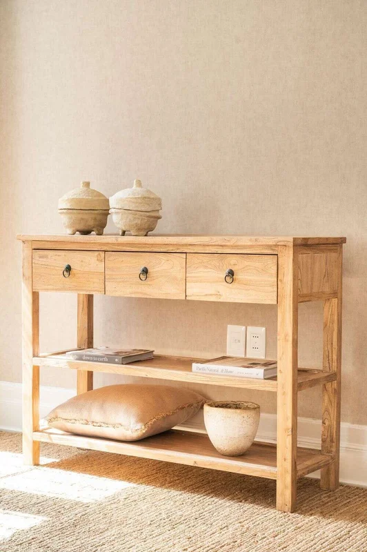 APARADOR / MESA DE ARRIMO OLMO - 1.20 MTS en Madera natural - Bibliotecas, Uruguay | La Iberica, vista 6