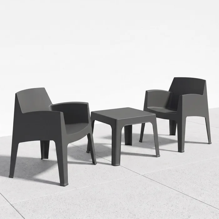 Set de Jardín Mesa + 2 sillas - Magna Master - Negro en Gris - Muebles para el exterior, Uruguay | Rústico Hogar, vista 3