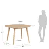 Mesa redonda Batilde madera maciza caucho con chapa de fresno Ø 120 cm en Madera natural - Mesas de comedor, Uruguay | Kavehome, vista 8 de 8