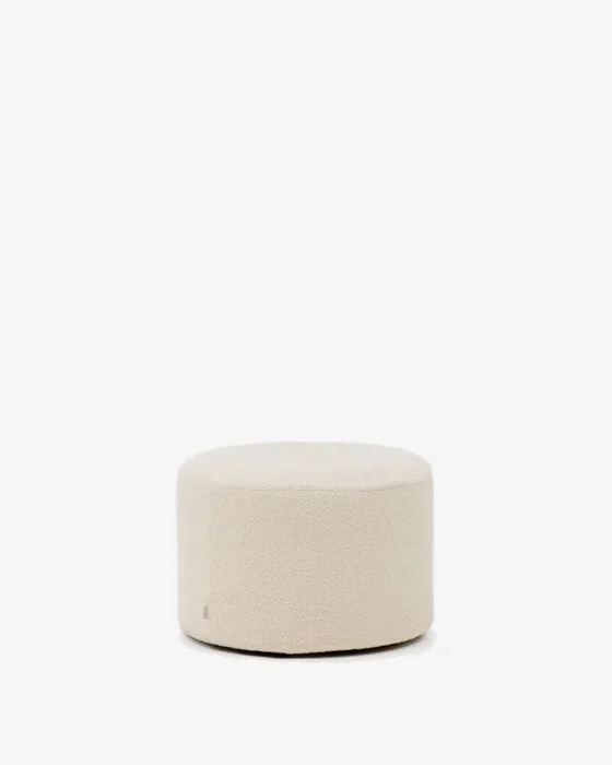 Reposapiés desenfundable Kaeli de borreguito crudo Ø 60 cm en Blanco - Butacas, banquetas y puffs, Uruguay | Kavehome