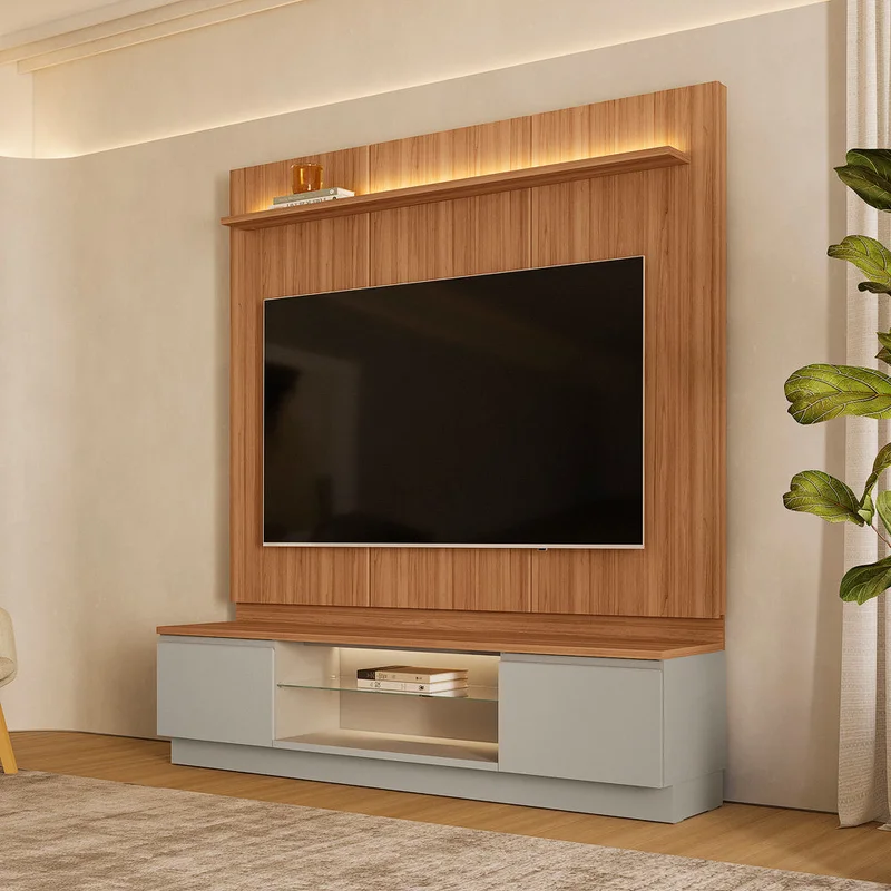 Conjunto Modular - Magnum 200CM con Led en Madera natural - Muebles para TV, Uruguay | Balton, vista 3