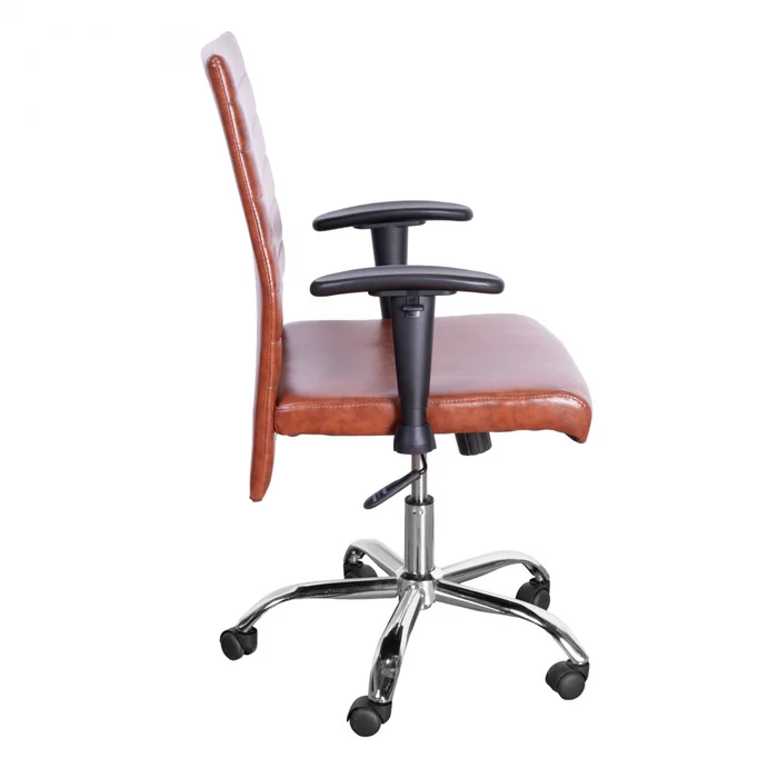 Asiento De Oficina Pu-y-metal Marron Hy-537 en Marrón - Escritorios y sillas de escritorio, Uruguay | Divino, vista 3