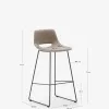 Taburete Zahara - marrón y acero con acabado negro altura 76 cm en Marrón - Butacas, banquetas y puffs, Uruguay | Kavehome, vista 10 de 10
