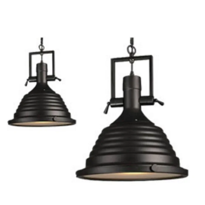 Luminaria tipo industrial Negra, escalonada E27 en Negro - Lámparas colgantes, Uruguay | Iluminica, vista 2