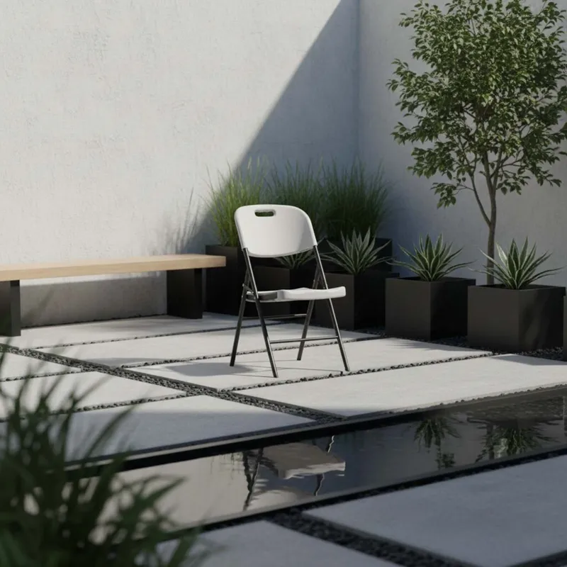 Silla Plegable Polietileno-y-metal Blanco Ava en Blanco - Muebles para el exterior, Uruguay | Divino