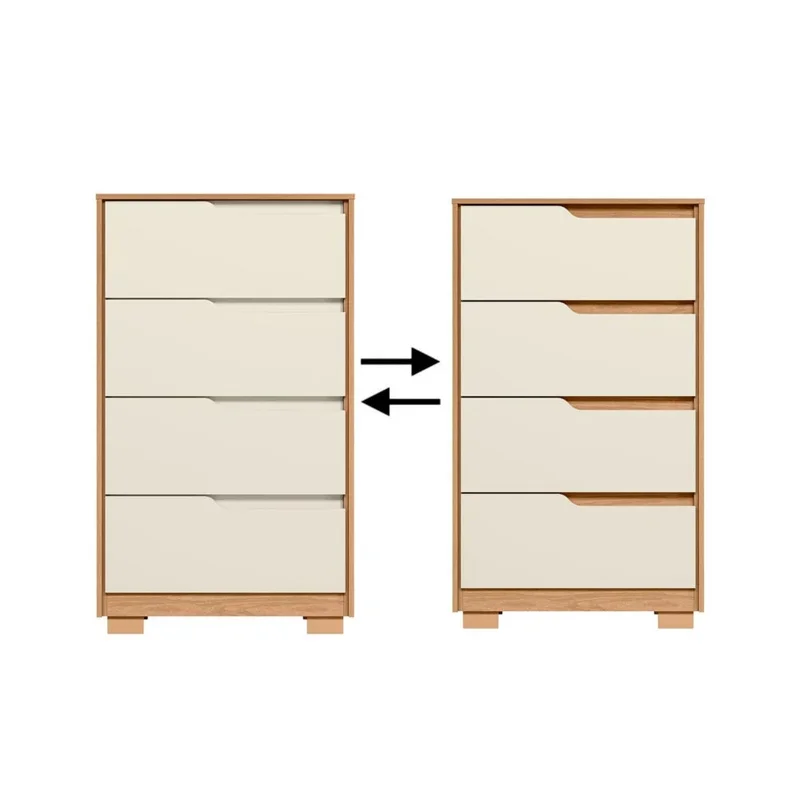 Comoda 4 Cajones - Línea FIT - Marrón en Marrón - Cómodas, Uruguay | Ecowood, vista 3
