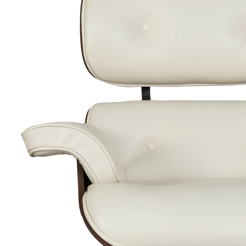 Butaca C/puff 1 Cuerpo Cuero-100-natural Blanco Eames en Blanco - Sillones y sofás, Uruguay | Divino, vista 8