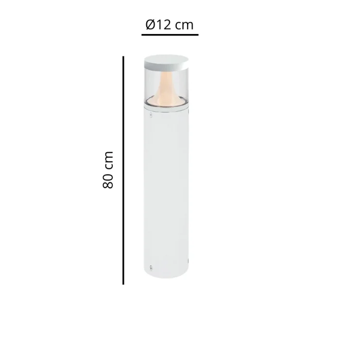 Luminaria Bolardo Exterior 9W Kane 80cm Blanco en Blanco - Lámparas de pie, Uruguay | Unilux, vista 3