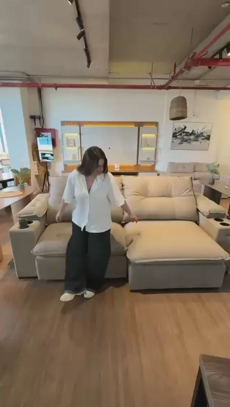 Sofa Zandon 260CM - Retractil/Reclinable en Lino Arena A085 - Sillones y sofás, Uruguay | Balton, vista 7