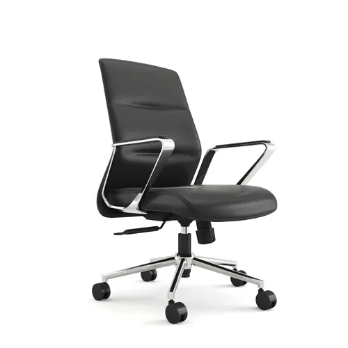 Silla ejecutiva Depa en eco cuero con respaldo bajo en Negro - Escritorios y sillas de escritorio, Uruguay | Armo