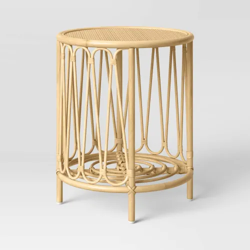 Mesa auxiliar de rattan en Madera natural - Muebles, Uruguay | Decoramuss