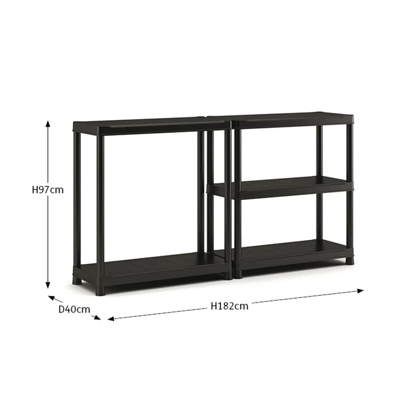 Estante Plus Negro Polipropileno Keter en Negro - Muebles para el exterior, Uruguay | Divino, vista 5