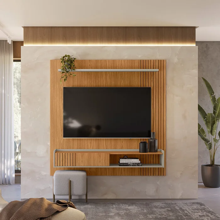 Panel Home Dublin TV 160cm MDF/MDP en Madera natural - Muebles para TV, Uruguay | Balton