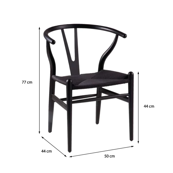 Silla Wishbone - Negra en Negro - Sillas, Uruguay | Walnut, vista 4