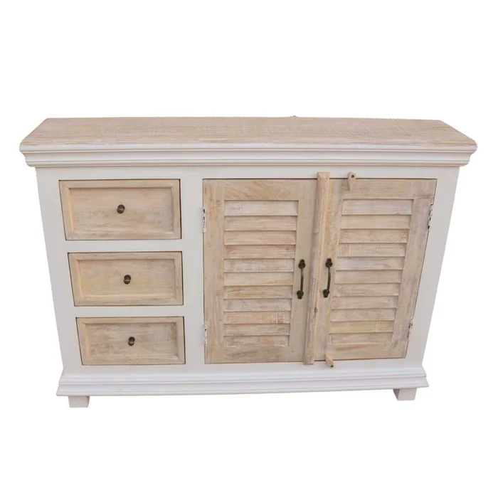 Consola Madera-de-mango Natural-beige Costa Ii Natural Blanco en Blanco - Mesas de living, Uruguay | Divino, vista 4
