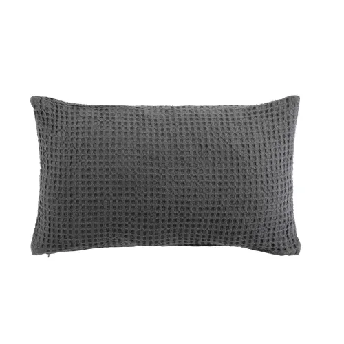 Almohadón Algodon-y-poliester Gris Gaufrette Grafito en Gris - Textiles, Uruguay | Divino