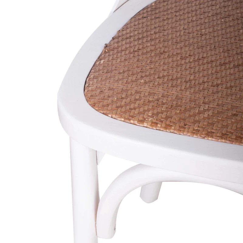 Silla De Comedor Madera Blanco Cruceta en Blanco - Sillas, Uruguay | Divino, vista 7