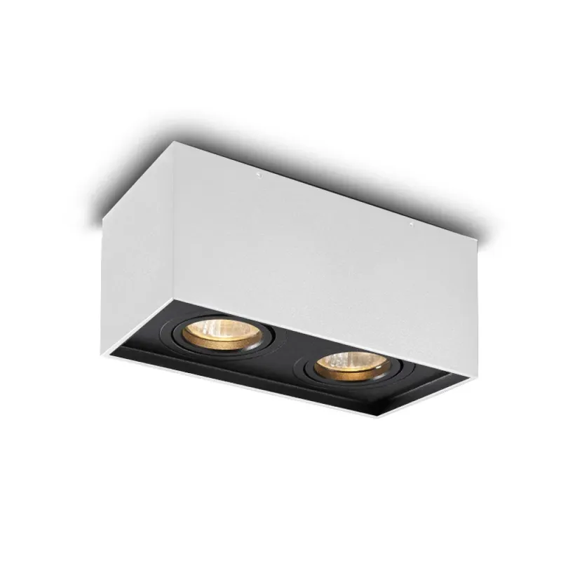 Luminaria Downlight Cuadrada Doble Bari Blanco en Blanco - Lámparas colgantes, Uruguay | Serlux